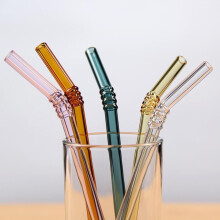 Glass Straws Set Borosilicate 5 Pcs