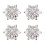 Boutons strass fleurs argentés (4 pièces) 2