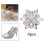 Boutons strass fleurs argentés (4 pièces) 7