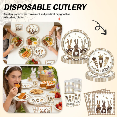 Osterhasen-Einweggeschirr-Set, 20-teilig 2