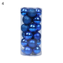 Christmas Ball Ornaments Shatterproof Blue Plastic 24 Pack