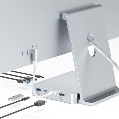 Hub USB C 8 em 1 para  24 Polegadas 2021/2023/2024/2025, Estação de Docking USB com Enclosure M.2 SSD 4K60Hz HD, USB A/C, /TF 2