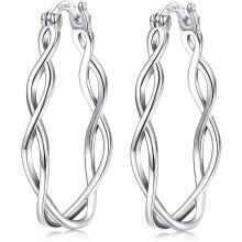 Sterling Silver Twist Celtic Knot Hoop Earrings 1 Pair