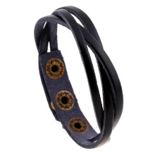 Leather wristband bracelet for men and women, braided punk