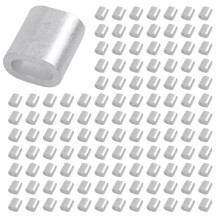 2mm Aluminum Double Hole Wire Rope Clamp Clip Sleeve 400 Pcs