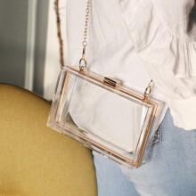 Striped colorful party handbag with chain 1 piece