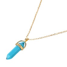 Halskette mit Anhänger, künstlichem Kristallstein, dekorative Metallkette, Damen-Halskette, Schmuckaccessoires