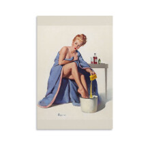 Vintage 1950-es évekbeli Gil Elvgren Pin-Up lány művészeti nyomat 20x30 hüvelykes vászon falikép, festmény, lakberendezési poszter,