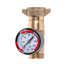 Brass RV water pressure regulator with filter and gauge