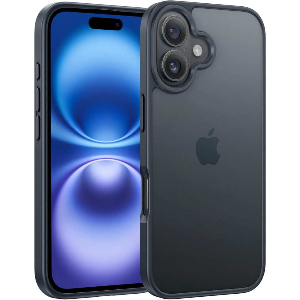 Iphone 16 Frosted Matte Shockproof Case 6.1 Inch Black 901175601330