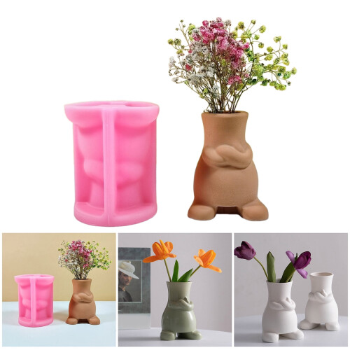 Silikonform abstrakter menschlicher Blumentopf, 1 Stück 1