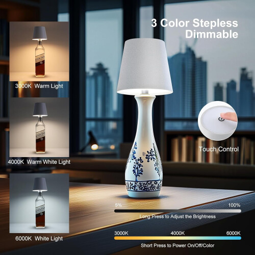 Lampe bouteille pour bar/restaurant, 3 couleurs, 1 unité 2