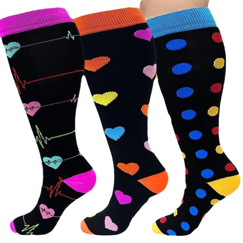 Compression Socks 15-20mmHg Knee Length Extra-Wide Calf