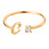 Gold personalized rhinestone initial ring for women 1