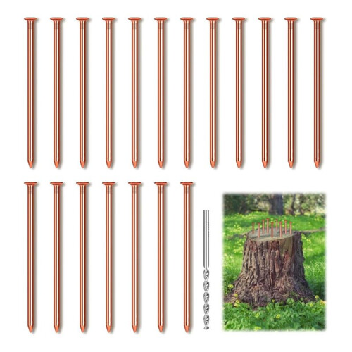 25Pcs Copper Nails, 3.14 Inch Long Pure Copper Nails Bulk with Drill Bit, Remove Stake Nails Hardware Nails for Trees 1