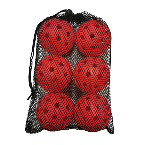 Pickleball Balls Durable Hollow 6 Pcs Red