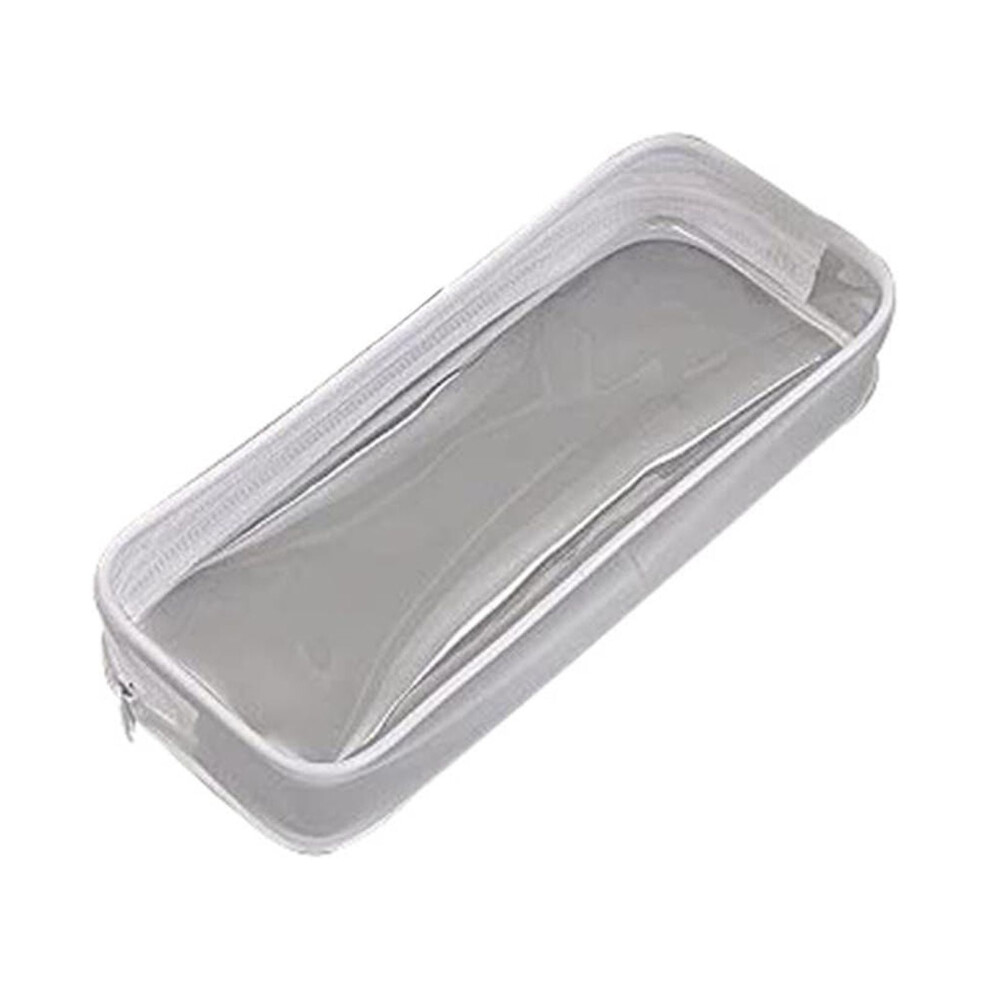 Clear zipper pouch travel toiletry bag white