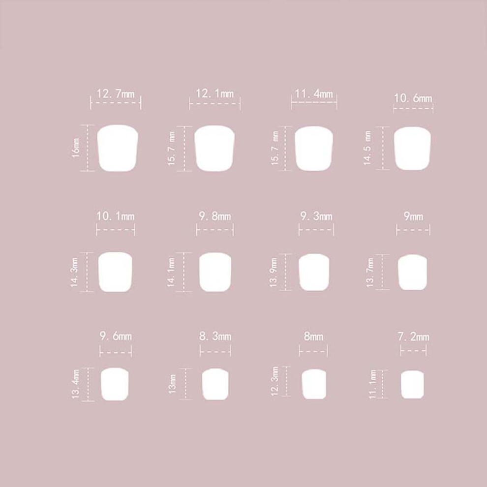 Ycandiee short square press-on nails glossy