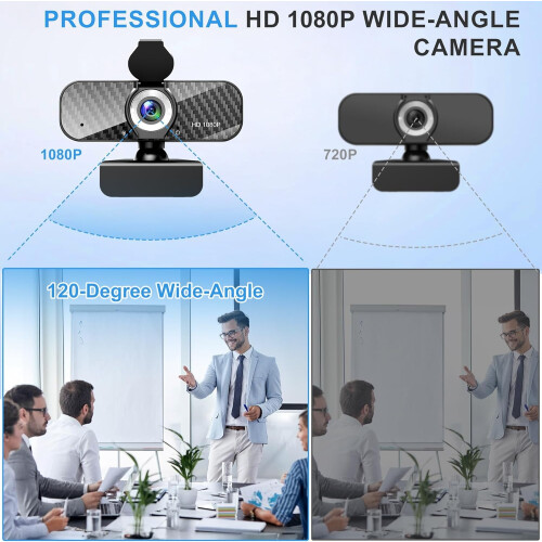 Full HD 1080P webcam met microfoon en draaibaar statief 1