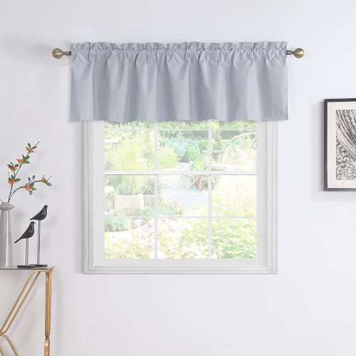 Silver Gray Blackout Curtains Set 3 Pieces Thermal Insulated 2