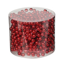 Christmas beaded garland with pearls 16.4 ft red