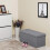 Fabric Storage Ottoman - Linen Fabric - Light Grey - Versatile Folding Toy Box 3