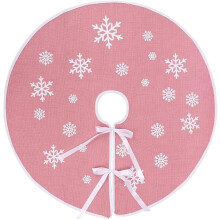 Christmas tree skirt burlap red snowflake 30 inch