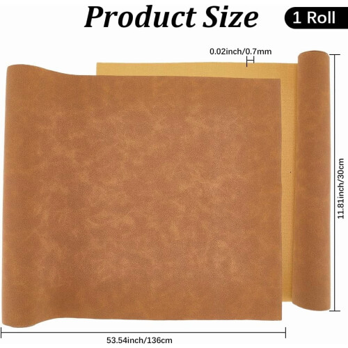 Rouleau de cuir PU givré marron clair 0,7 mm 1