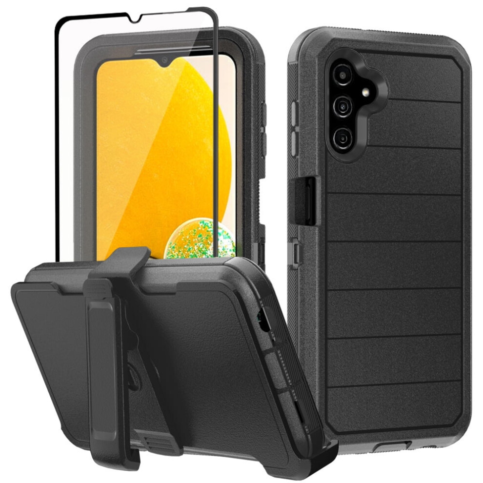 Xhy Galaxy A13 5G Case Rugged Holster With Belt Clip Black 901175627965