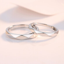 925 Sterling Silver Adjustable Couple Rings Set