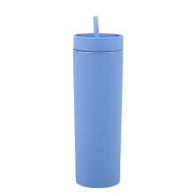 BPA-Free Tumbler with Lid and Straw Blue One Size