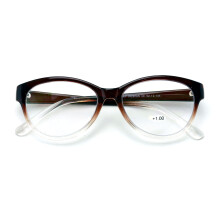 Women's cateye trifocal reading glasses clear lens