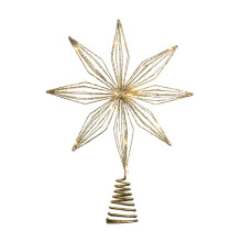 Harliver gold Christmas tree topper star with warm white