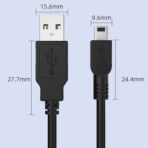 Cabo de carregamento USB de 5 pinos em formato trapezoidal com 80 cm 2