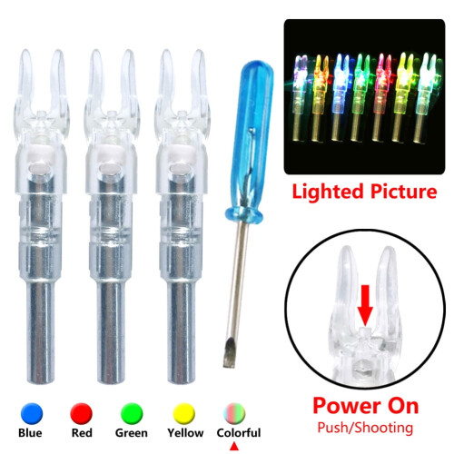LED glowing arrow nock tail 6.2mm 3 pcs