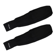 Black Ice Silk Arm Sleeves with Thumbholes and Embroidery -