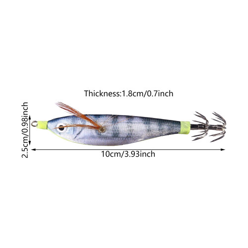 Angelköder, Garnelen-Design, runder Bauch, Tintenfisch-Jigs, 6 Stück 2