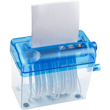 Mini manual paper shredder for home office blue
