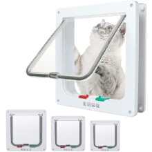 Cat Door Flap 7.5 x 7.8 Inches 4-Way Lock Weatherproof