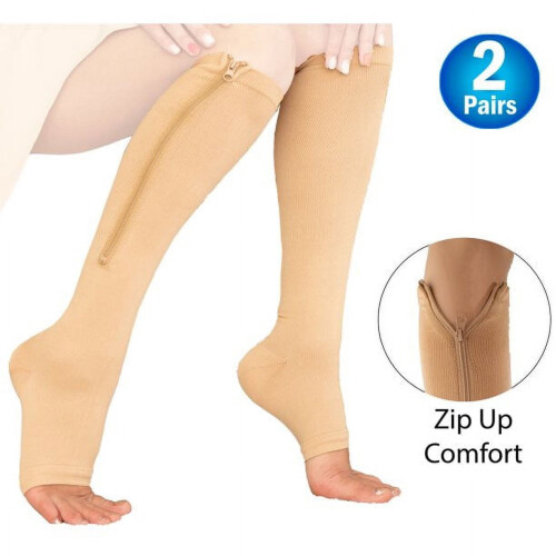 TOPWONER Compression Socks 20-30 mmHg Open Toe Knee High 2
