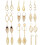 Drop Dangle Earrings Copper 12 Pairs 1