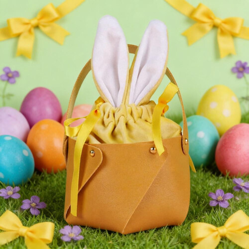 sac à main à oreilles de lapin de Pâques en PU avec cordon de serrage 2