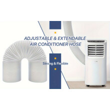 (150cm) Draagbare airconditionerslangset met adapter, met tegen de klok in schroefdraadontwerp, voor uitlaatventilatie