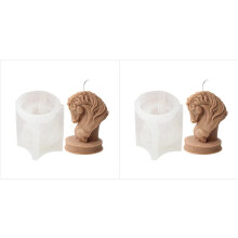 2X Horse Statue Candle Silicone Mold Bust Riding Sculpture Art Figurine Animal Poney Candle Mould