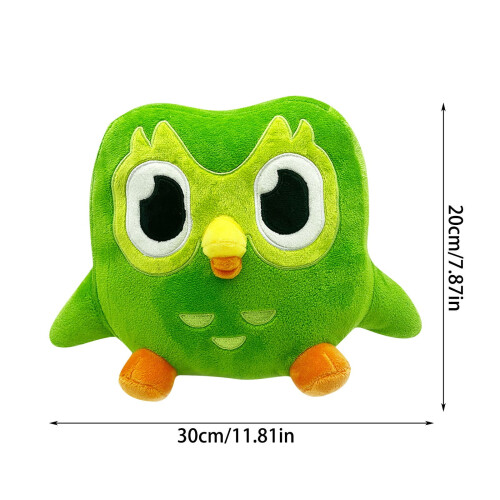 Duolingo Duo pluche uil, groen, 29 cm 2