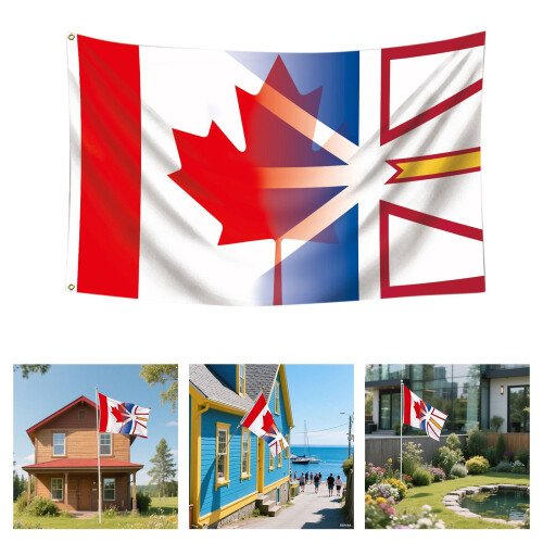 Newfoundland & Labrador flag polyester banner 3x5 ft 1