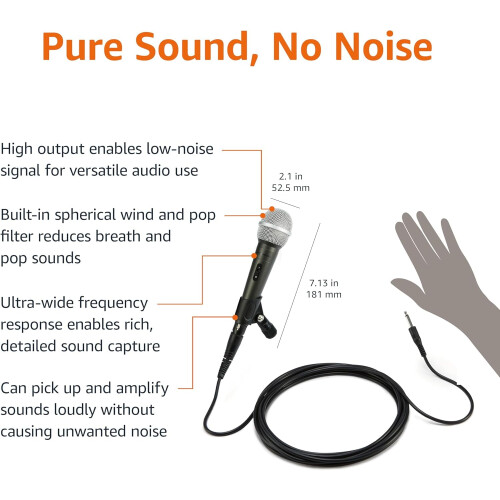Dynamisk sångmikrofon med kabel för karaoke 2