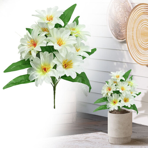 Artificial Poinsettias UV-Resistant White 16.53 Inch 1