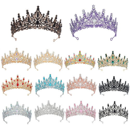 Tiara de coroa prateada com strass para mulheres (1 peça) 2