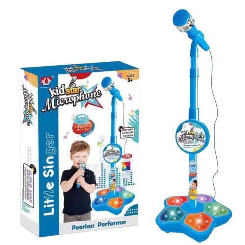 Star Karaoke Microphone with Stand Blue 2026 1